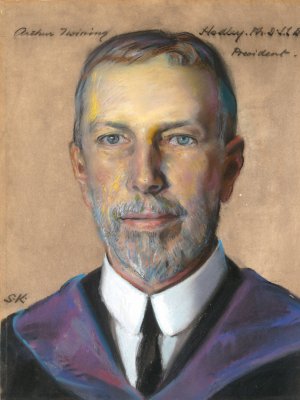 Arthur T. Hadley; B.A. 1876, President of Yale Univ. 1899-1921 by William Sergeant Kendall Oil Painting