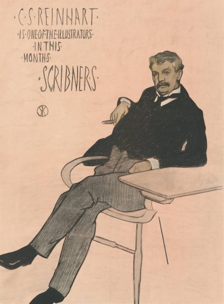 Main Product Photo of C. S. Reinhart is one of the illustrators in this months Scribners  Painting by William Sergeant Kendall