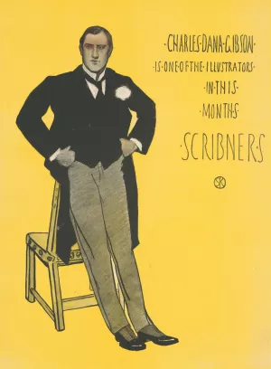 Charles Dana Gibson is one of the illustrators in this month's Scribners by William Sergeant Kendall Oil Painting