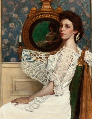 Portrait of Mildred Stokes by William Sergeant Kendall Oil Painting
