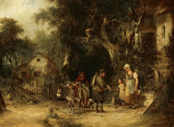 The Rabbit Man by William Shayer - Hand-Painted Oil Painting Reproduction