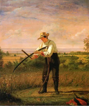 Farmer Whetting His Sythe by William Sidney Mount Oil Painting