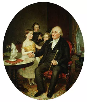 Great-Grand-Father's Tale of the Revolution--A Portrait of Reverend Zachariah Greene by William Sidney Mount - Oil Painting Reproduction