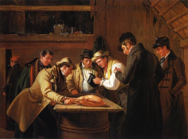Raffling for the Goose also known as The Raffle by William Sidney Mount - Hand-Painted Oil Painting Reproduction