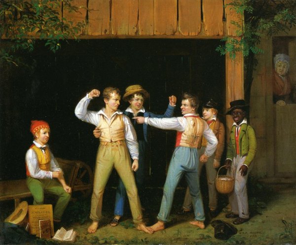 School Boys Quarreling by William Sidney Mount - Hand-Painted Oil Painting Reproduction
