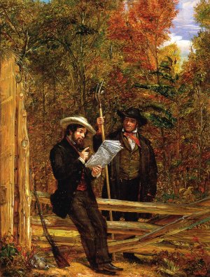 The Herald in the Country also known as Politics of 1852 or Who Let Down the Bars Oil painting by William Sidney Mount