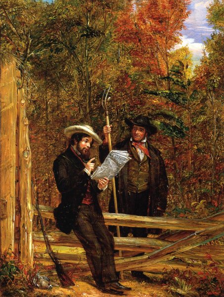 The Herald in the Country also known as Politics of 1852 or Who Let Down the Bars by William Sidney Mount - Hand-Painted Oil Painting Reproduction
