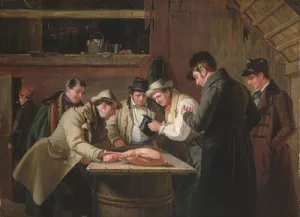 The Raffle Raffling for the Goose by William Sidney Mount - Oil Painting Reproduction
