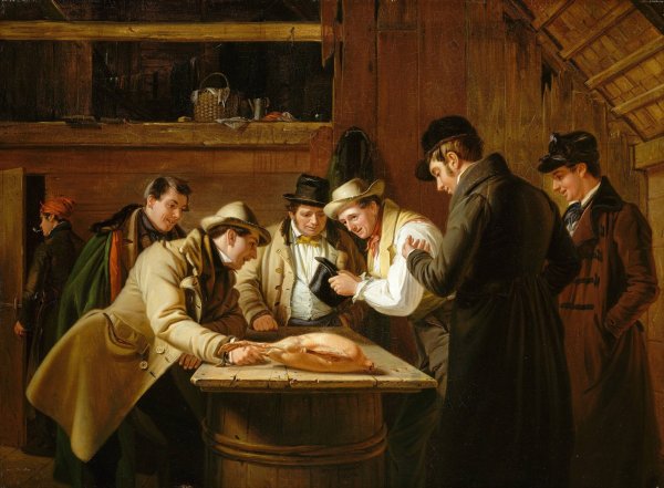 The Raffle  by William Sidney Mount - Hand-Painted Oil Painting Reproduction