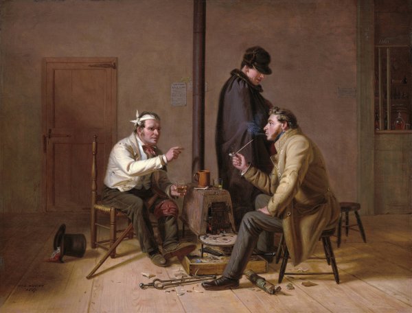 The Tough Story - Scene in a Country Tavern  by William Sidney Mount - Hand-Painted Oil Painting Reproduction