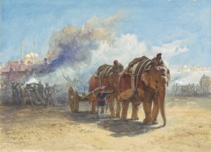 Elephant Battery by William Simpson Oil Painting