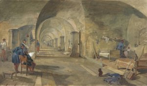 Interior of Fort Nicholas, Sebastopol, Crimea by William Simpson Oil Painting