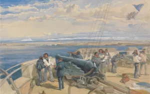 Sebastopol from the Sea, Sketched from the Deck of H. M. S. Sidon, Feb. 1855 by William Simpson Sebastopol from the Sea, Sketched from the Deck of H. M. S. Sidon, Feb. 1855 Oil painting by William Simpson