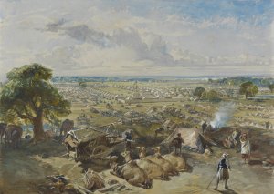The Governor-General's and Commander-in-Chief's Camp at Jalandhar, 1 Febuary 1860 by William Simpson Oil Painting