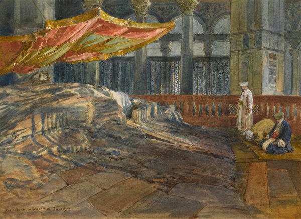 The Sakrah, The Sacred Rock, Jerusalem  by William Simpson - Hand-Painted Oil Painting Reproduction