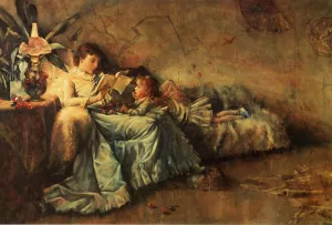 Children's Hour by William St. John Harper - Oil Painting Reproduction
