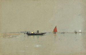 A Venetian Lagoon by William Stanley Haseltine Oil Painting