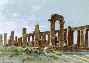 Agrigento also known as Temple of Juno Lacinia Oil painting by William Stanley Haseltine