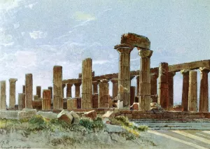 Agrigento also known as Temple of Juno Lacinia by William Stanley Haseltine Oil Painting