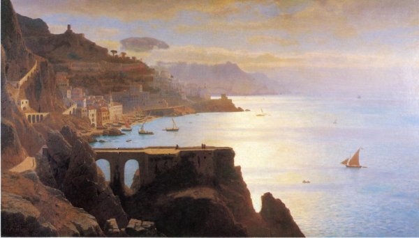 Amalfi Coast by William Stanley Haseltine - Hand-Painted Oil Painting Reproduction