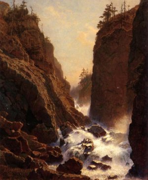 Cascade Oil painting by William Stanley Haseltine