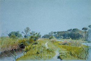 Castel Fusano—Near Rome Oil painting by William Stanley Haseltine