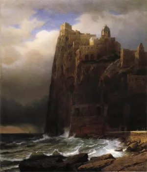 Coastal Cliffs also known as Ischia by William Stanley Haseltine Oil Painting