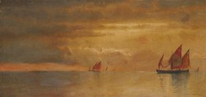 Fishermen on the Venetian Lagoon by William Stanley Haseltine Oil Painting