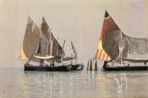 Italian Boats, Venice by William Stanley Haseltine Oil Painting