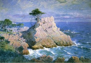 Midway Point, California also known as Cypress Point, near Monterey Oil painting by William Stanley Haseltine