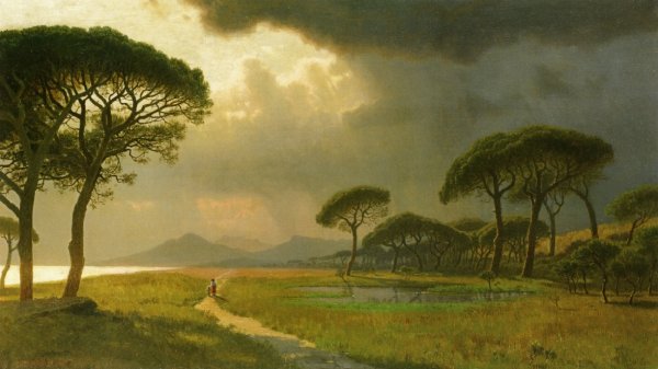 Morning Light, Roman Campagna by William Stanley Haseltine - Hand-Painted Oil Painting Reproduction