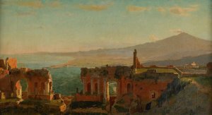 Mt. Aetna from Taormina by William Stanley Haseltine Oil Painting