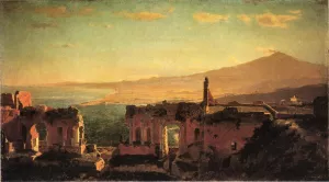 Mt. Aetna from Taormina painting by William Stanley Haseltine