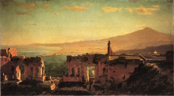 Mt. Aetna from Taormina by William Stanley Haseltine - Hand-Painted Oil Painting Reproduction