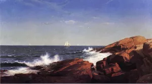 Rocks at Narragansett also known as Rocks at Nahant painting by William Stanley Haseltine