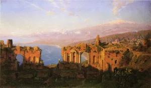 Ruins of the Roman Theatre at Taormina, Sicily by William Stanley Haseltine Oil Painting