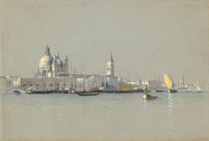 View across the Giudecca Canal toward the Salute and the Campanile of San Marco by William Stanley Haseltine Oil Painting