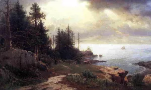 View of Mount Desert by William Stanley Haseltine Oil Painting