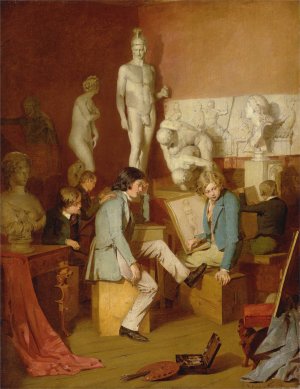 Interior of an Academy, The Critics by William Stewart Oil Painting