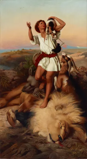 David's First Victory by William Strutt Oil Painting