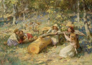 Scottish see-saw by William Stuart Macgeorge Oil Painting