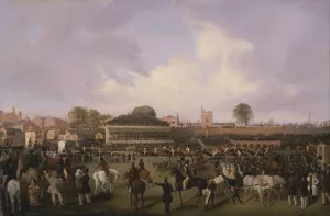 Lord Westminster's Cardinal Puff, with Sam Darling Up, Winning the Tradesman's Plate, Chester by William Tasker Oil Painting