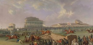 The Liverpool and National Steeplechase at Aintree, 1843 by William Tasker Oil Painting