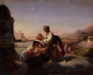 Italian Scene by William Tolman Carlton Oil Painting