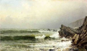 A Misty Morning on the Channel Coast, England Oil painting by William Trost Richards