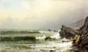 A Misty Morning on the Channel Coast, England by William Trost Richards Oil Painting