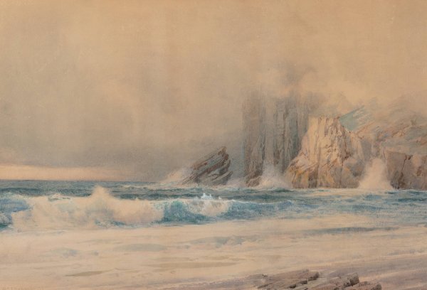 Main Product Photo of A Rocky Coast  Painting by William Trost Richards