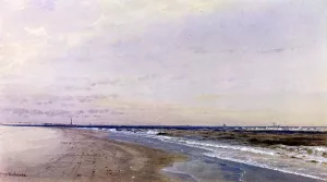 Abescon Light, Atlantic City, NJ Oil painting by William Trost Richards