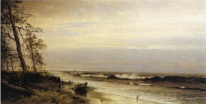 Atlantic City Shoreline Oil painting by William Trost Richards