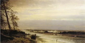 Atlantic City Shoreline Oil painting by William Trost Richards